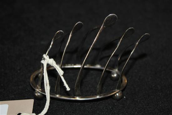 Silver wish-bone toast rack